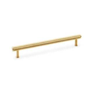 Alexander & Wilks AW809-224-SBPVD Crispin Knurled T-bar Cupboard Pull Handle - Satin Brass PVD - Centres 224mm (LEAD TIME: 2-3 DAYS)