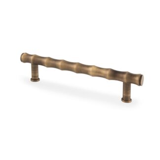 Alexander & Wilks AW809B-128-AB Crispin Bamboo T-bar Cupboard Pull Handle - Antique Brass - 128mm Centres (LEAD TIME: 2-3 DAYS)