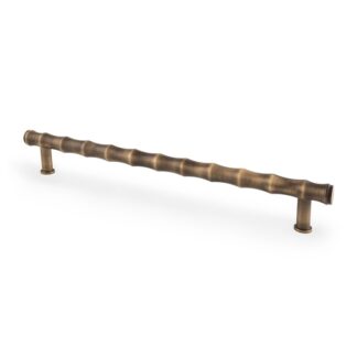 Alexander & Wilks AW809B-224-AB Crispin Bamboo T-bar Cupboard Pull Handle - Antique Brass - 224mm Centres (LEAD TIME: 2-3 DAYS)