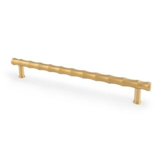 Alexander & Wilks AW809B-224-SBPVD Crispin Bamboo T-bar Cupboard Pull Handle - Satin Brass PVD - 224mm Centres (LEAD TIME: 2-3 DAYS)