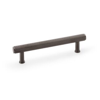 Alexander & Wilks AW809R-128-DBZPVD Crispin Reeded T-bar Cupboard Pull Handle - Dark Bronze PVD - 128mm (LEAD TIME: 2-3 DAYS)