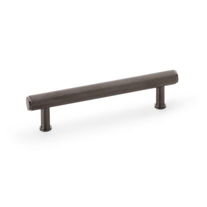 Alexander & Wilks AW809R-128-DBZPVD Crispin Reeded T-bar Cupboard Pull Handle - Dark Bronze PVD - 128mm (LEAD TIME: 2-3 DAYS)