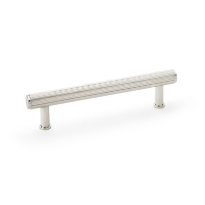 Alexander & Wilks AW809R-128-PN Crispin Reeded T-bar Cupboard Pull Handle - Polished Nickel - 128mm (LEAD TIME: 2-3 DAYS)