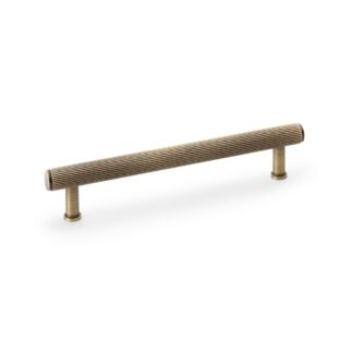 Alexander & Wilks AW809R-160-AB Crispin Reeded T-bar Cupboard Pull Handle - Antique Brass - 160mm (LEAD TIME: 2-3 DAYS)