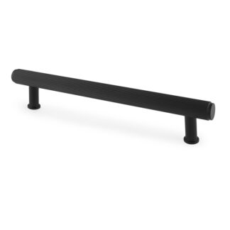 Alexander & Wilks AW809R-160-BL Crispin Reeded T-bar Cupboard Pull Handle - Black - 160mm (LEAD TIME: 2-3 DAYS)