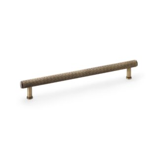 Alexander & Wilks AW809R-224-AB Crispin Reeded T-bar Cupboard Pull Handle - Antique Brass - 224mm (LEAD TIME: 2-3 DAYS)