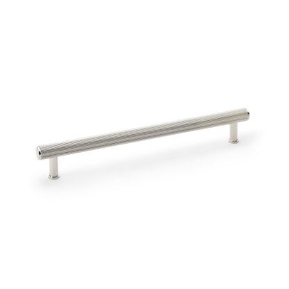 Alexander & Wilks AW809R-224-PN Crispin Reeded T-bar Cupboard Pull Handle - Polished Nickel - 224mm (LEAD TIME: 2-3 DAYS)