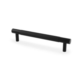 Alexander & Wilks AW810-128-BL Brunel Knurled T-Bar Cupboard Handle - Black - Centres 128mm (LEAD TIME: 2-3 DAYS)