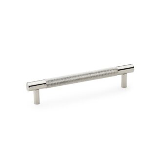 Alexander & Wilks AW810-128-PN Brunel Knurled T-Bar Cupboard Handle - Polished Nickel - Centres 128mm (LEAD TIME: 2-3 DAYS)