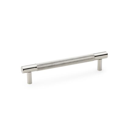Alexander & Wilks AW810-128-PN Brunel Knurled T-Bar Cupboard Handle - Polished Nickel - Centres 128mm (LEAD TIME: 2-3 DAYS)