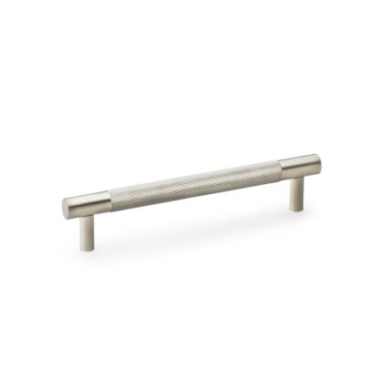 Alexander & Wilks AW810-128-SN Brunel Knurled T-Bar Cupboard Handle - Satin Nickel - Centres 128mm (LEAD TIME: 2-3 DAYS)