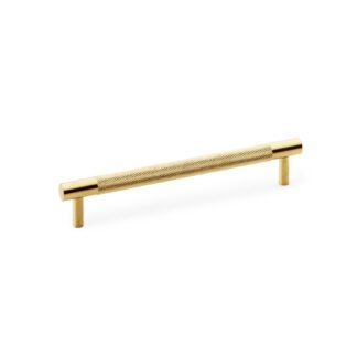 Alexander & Wilks AW810-160-SBPVD Brunel Knurled T-Bar Cupboard Handle - Satin Brass PVD - Centres 160mm (LEAD TIME: 2-3 DAYS)