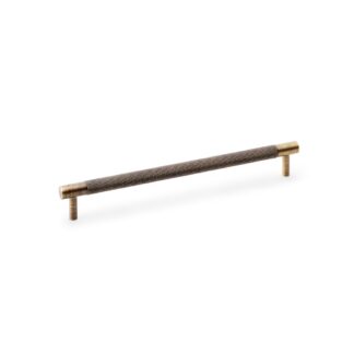 Alexander & Wilks AW810-224-AB Brunel Knurled T-Bar Cupboard Handle - Antique Brass - Centres 224mm (LEAD TIME: 2-3 DAYS)
