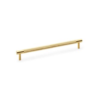 Alexander & Wilks AW810-224-SBPVD Brunel Knurled T-Bar Cupboard Handle - Satin Brass PVD - Centres 224mm (LEAD TIME: 2-3 DAYS)