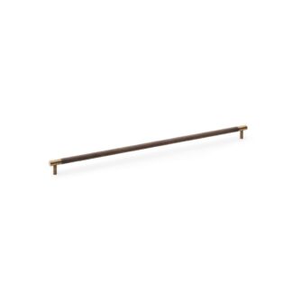 Alexander & Wilks AW810-448-AB Brunel Knurled T-Bar Cupboard Handle - Antique Brass - Centres 448mm (LEAD TIME: 2-3 DAYS)