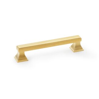Alexander & Wilks AW813-128-SBPVD Jesper Square Cabinet Pull Handle - Satin Brass PVD - Centres 128mm (LEAD TIME: 2-3 DAYS)