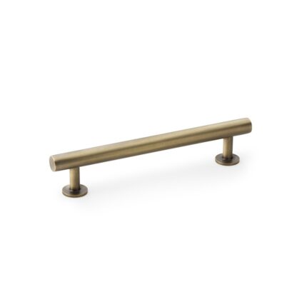 Alexander & Wilks AW814-128-AB Round T-Bar Cabinet Pull Handle - Antique Brass - Centres 128mm (LEAD TIME: 2-3 DAYS)