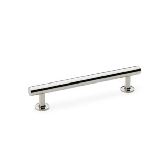 Alexander & Wilks AW814-128-PN Round T-Bar Cabinet Pull Handle - Polished Nickel - Centres 128mm (LEAD TIME: 2-3 DAYS)