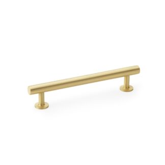 Alexander & Wilks AW814-128-SB Round T-Bar Cabinet Pull Handle - Satin Brass - Centres 128mm (LEAD TIME: 2-3 DAYS)