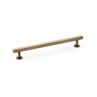 Alexander & Wilks AW814-192-AB Round T-Bar Cabinet Pull Handle - Antique Brass - Centres 192mm (LEAD TIME: 2-3 DAYS)