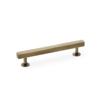 Alexander & Wilks AW815-128-AB Square T-Bar Cabinet Pull Handle - Antique Brass - Centres 128mm (LEAD TIME: 2-3 DAYS)
