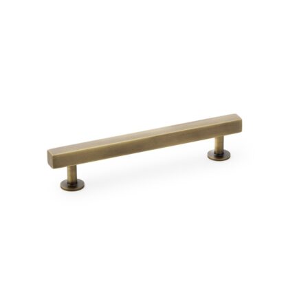 Alexander & Wilks AW815-128-AB Square T-Bar Cabinet Pull Handle - Antique Brass - Centres 128mm (LEAD TIME: 2-3 DAYS)
