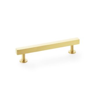 Alexander & Wilks AW815-128-SB Square T-Bar Cabinet Pull Handle - Satin Brass - Centres 128mm (LEAD TIME: 2-3 DAYS)