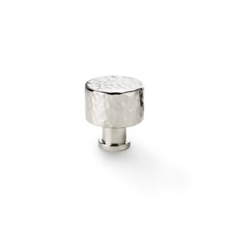 Alexander & Wilks AW816-30-PN Leila Hammered Cupboard Knob - Polished Nickel - 30mm (LEAD TIME: 2-3 DAYS)