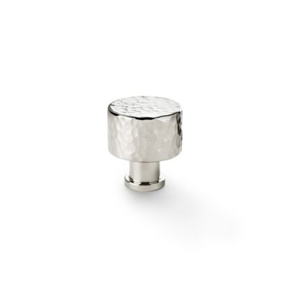 Alexander & Wilks AW816-30-PN Leila Hammered Cupboard Knob - Polished Nickel - 30mm (LEAD TIME: 2-3 DAYS)