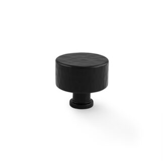 Alexander & Wilks AW816-35-BL Leila Hammered Cupboard Knob - Black - 35mm (LEAD TIME: 2-3 DAYS)