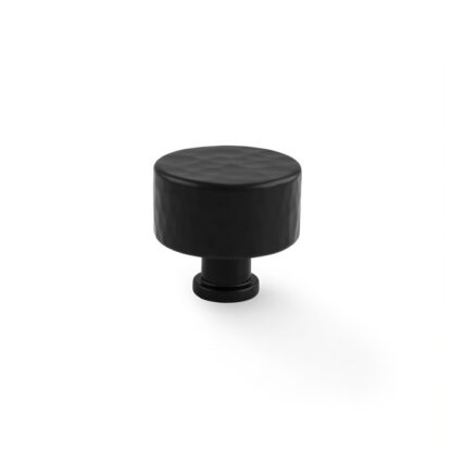Alexander & Wilks AW816-35-BL Leila Hammered Cupboard Knob - Black - 35mm (LEAD TIME: 2-3 DAYS)