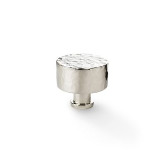 Alexander & Wilks AW816-35-PN Leila Hammered Cupboard Knob - Polished Nickel - 35mm (LEAD TIME: 2-3 DAYS)