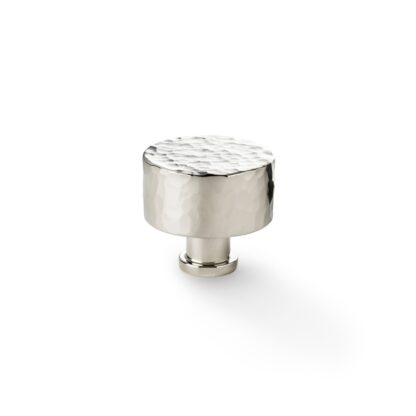 Alexander & Wilks AW816-35-PN Leila Hammered Cupboard Knob - Polished Nickel - 35mm (LEAD TIME: 2-3 DAYS)