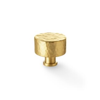 Alexander & Wilks AW816-35-SB Leila Hammered Cupboard Knob - Satin Brass - 35mm (LEAD TIME: 2-3 DAYS)