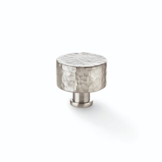 Alexander & Wilks AW816-35-SN Leila Hammered Cupboard Knob - Satin Nickel - 35mm (LEAD TIME: 2-3 DAYS)