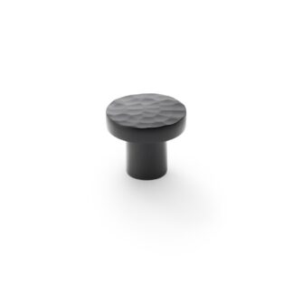 Alexander & Wilks AW820-30-BL Hanover Hammered Cupboard Knob - Black - 30mm (LEAD TIME: 2-3 DAYS)