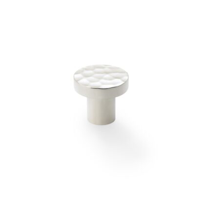 Alexander & Wilks AW820-30-PN Hanover Hammered Cupboard Knob - Polished Nickel - 30mm (LEAD TIME: 2-3 DAYS)