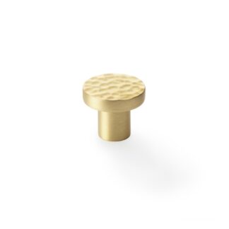 Alexander & Wilks AW820-30-SB Hanover Hammered Cupboard Knob - Satin Brass - 30mm (LEAD TIME: 2-3 DAYS)