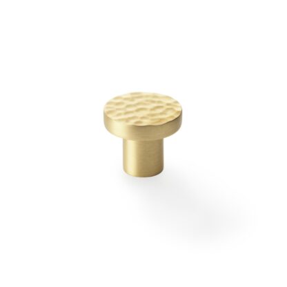 Alexander & Wilks AW820-30-SB Hanover Hammered Cupboard Knob - Satin Brass - 30mm (LEAD TIME: 2-3 DAYS)