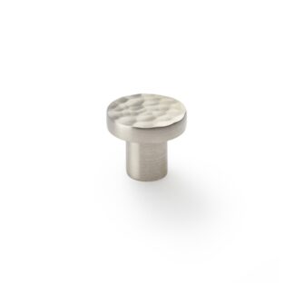 Alexander & Wilks AW820-30-SN Hanover Hammered Cupboard Knob - Satin Nickel - 30mm (LEAD TIME: 2-3 DAYS)