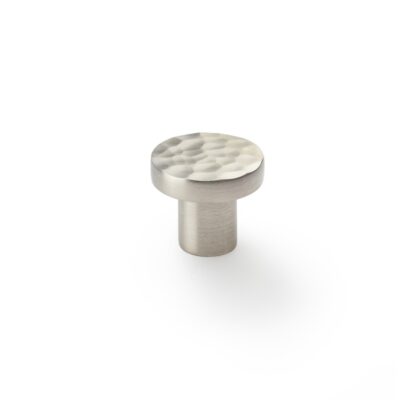 Alexander & Wilks AW820-30-SN Hanover Hammered Cupboard Knob - Satin Nickel - 30mm (LEAD TIME: 2-3 DAYS)