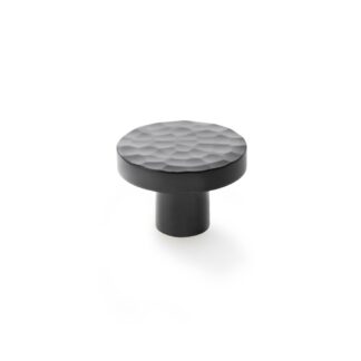 Alexander & Wilks AW820-38-BL Hanover Hammered Cupboard Knob - Black - 38mm (LEAD TIME: 2-3 DAYS)