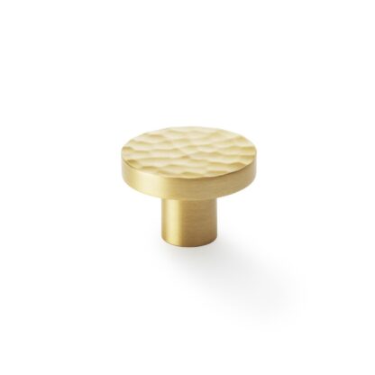 Alexander & Wilks AW820-38-SB Hanover Hammered Cupboard Knob - Satin Brass - 38mm (LEAD TIME: 2-3 DAYS)
