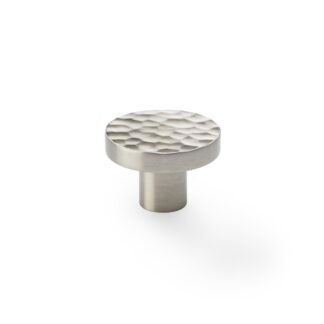 Alexander & Wilks AW820-38-SN Hanover Hammered Cupboard Knob - Satin Nickel - 38mm (LEAD TIME: 2-3 DAYS)