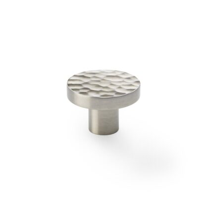 Alexander & Wilks AW820-38-SN Hanover Hammered Cupboard Knob - Satin Nickel - 38mm (LEAD TIME: 2-3 DAYS)