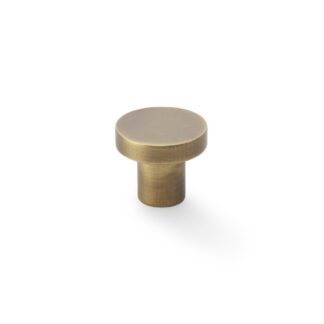 Alexander & Wilks AW821-30-AB Hanover Plain Cupboard Knob - Antique Brass - Knob 30mm (LEAD TIME: 2-3 DAYS)
