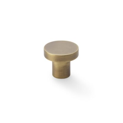 Alexander & Wilks AW821-30-AB Hanover Plain Cupboard Knob - Antique Brass - Knob 30mm (LEAD TIME: 2-3 DAYS)