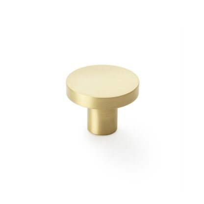 Alexander & Wilks AW821-38-SB Hanover Plain Cupboard Knob - Satin Brass - Knob 38mm (LEAD TIME: 2-3 DAYS)