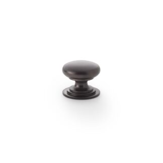 Alexander & Wilks AW825-25-DBZ Waltz Round Cupboard Knob on Stepped Rose - Dark Bronze - 25mm (LEAD TIME: 2-3 DAYS)