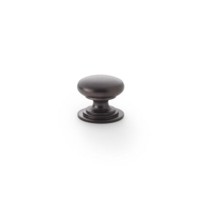 Alexander & Wilks AW825-25-DBZ Waltz Round Cupboard Knob on Stepped Rose - Dark Bronze - 25mm (LEAD TIME: 2-3 DAYS)